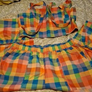 Colorful Checkered Two-Piece Set